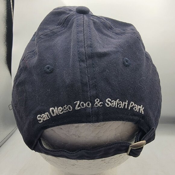San Diego Zoo Safari Park Dark Blue Animal Hat Cap Casual Comfort Adjustable - Picture 3 of 9
